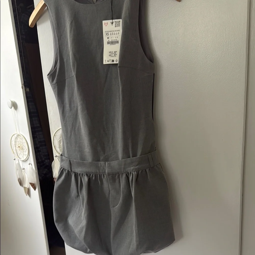 Zara Gray Pleated Sheath Mini Dress - Picture 5 of 5